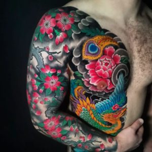 Japanese partial bodysuit tattoo by Enzo Barbareschi of Crow Temple tattoo studio in Norwich